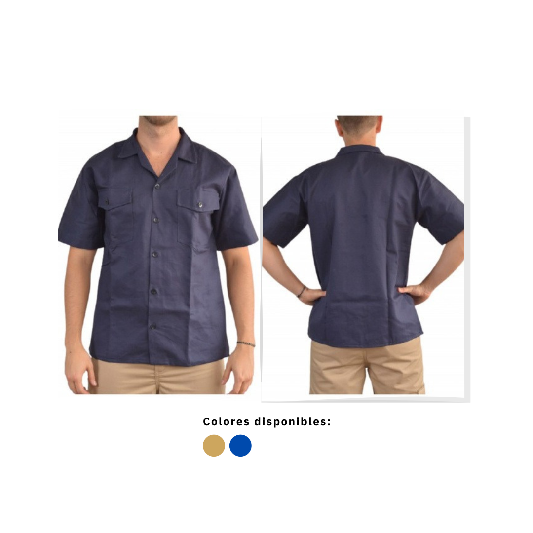 CAMISA EN DRILL MANGA CORTA