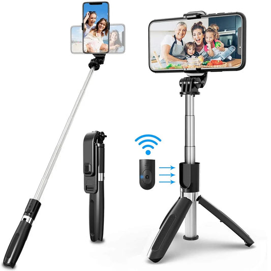 TRIPODE SELFIESTICK MONOPOD CON SOPORTE GIRATORIO BLUETOOTH