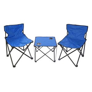 MESA RECTANGULAR PLEGABLE + 2 SILLAS PLEGABLE MOCCA