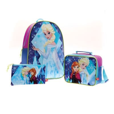 COMBO MORRAL+LONCHERA+CARTUCHERA FROZEN