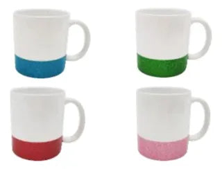 TAZA BLANCA CON BORDE ESCARCHADO