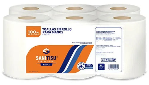Toallas Rollo de Mano Sanitisu 7" 100MTS