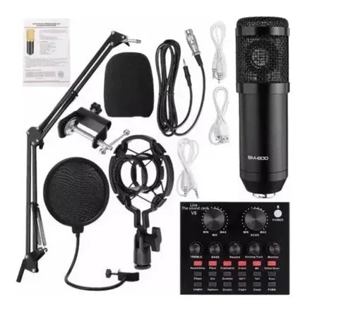 MICROFONO PROFESIONAL CONDENSADOR V8 CON CONSOLA DE SONIDO