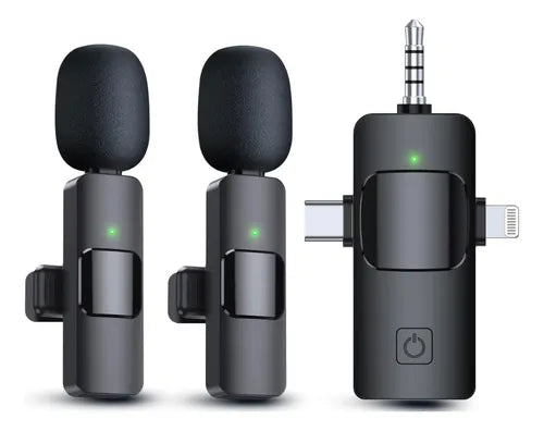 MICROFONO DUAL INALAMBRICO BALITA RECARGABLE TIPO C Y IPHONE