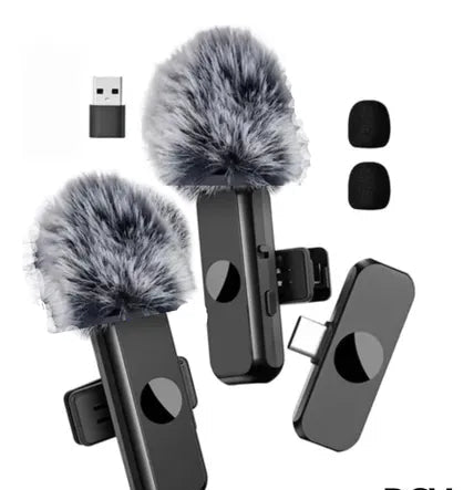 MICROFONO DUAL INALAMBRICO BALITA TIPO C Y USB RECARGABLE