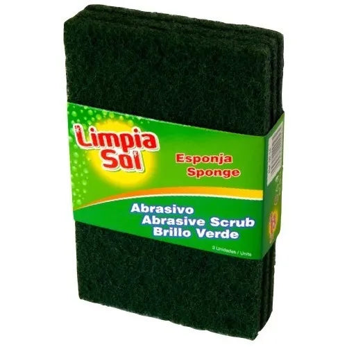 Esponja Abrasiva Limpia Sol Verde