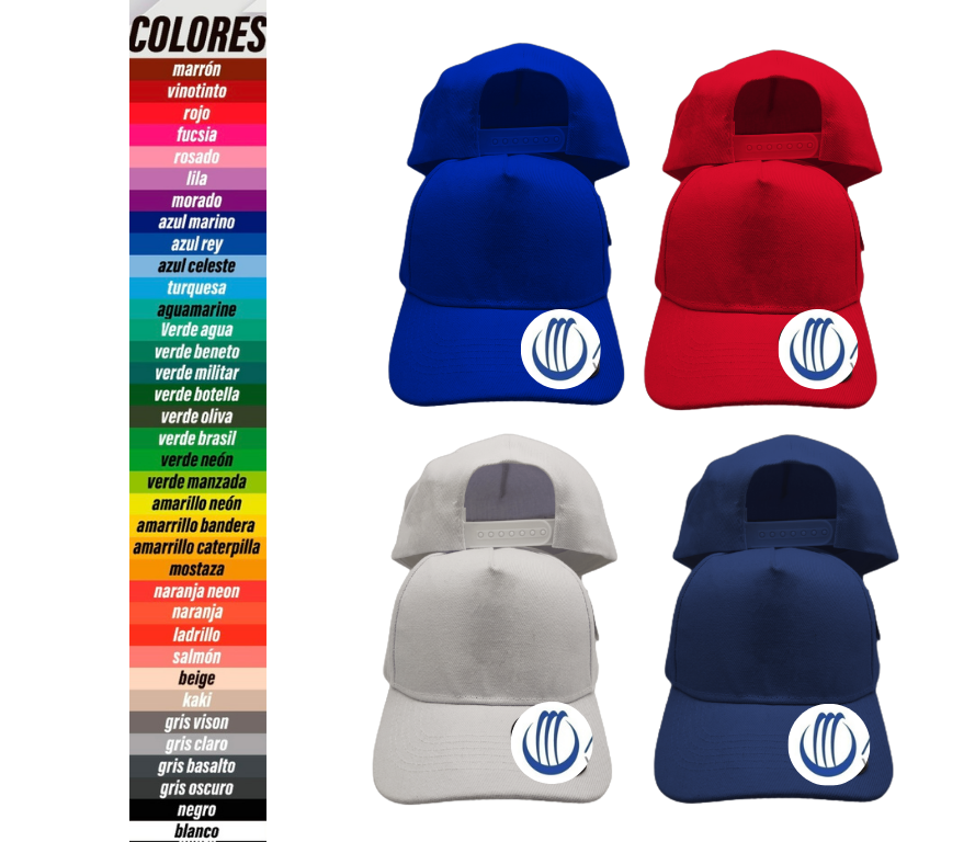 GORRAS ACRILICAS CON BROCHE PLÁSTICO