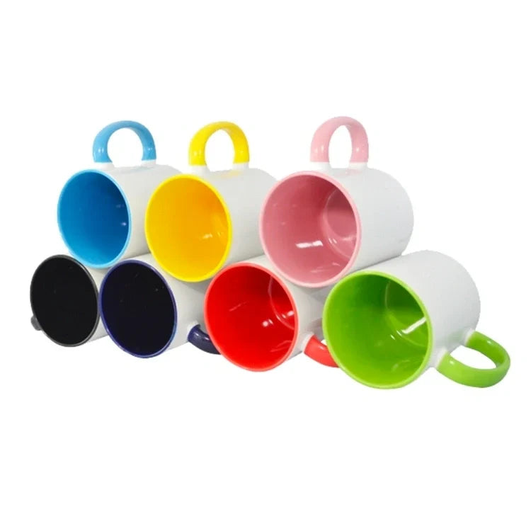 TAZA COLOR INTERNO Y ASA 11 Oz