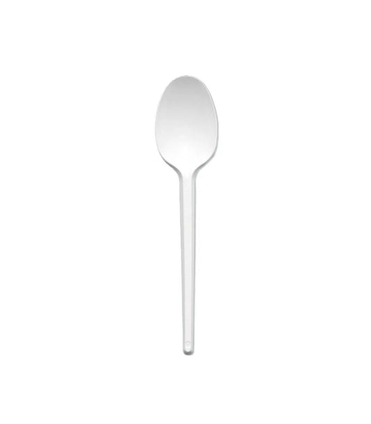 Cucharita Plástica Blanca para Postres